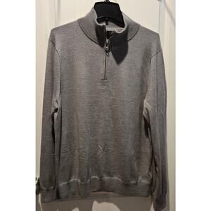 J. Crew Merino wool 1/2 zip mens sz L sweater light gray